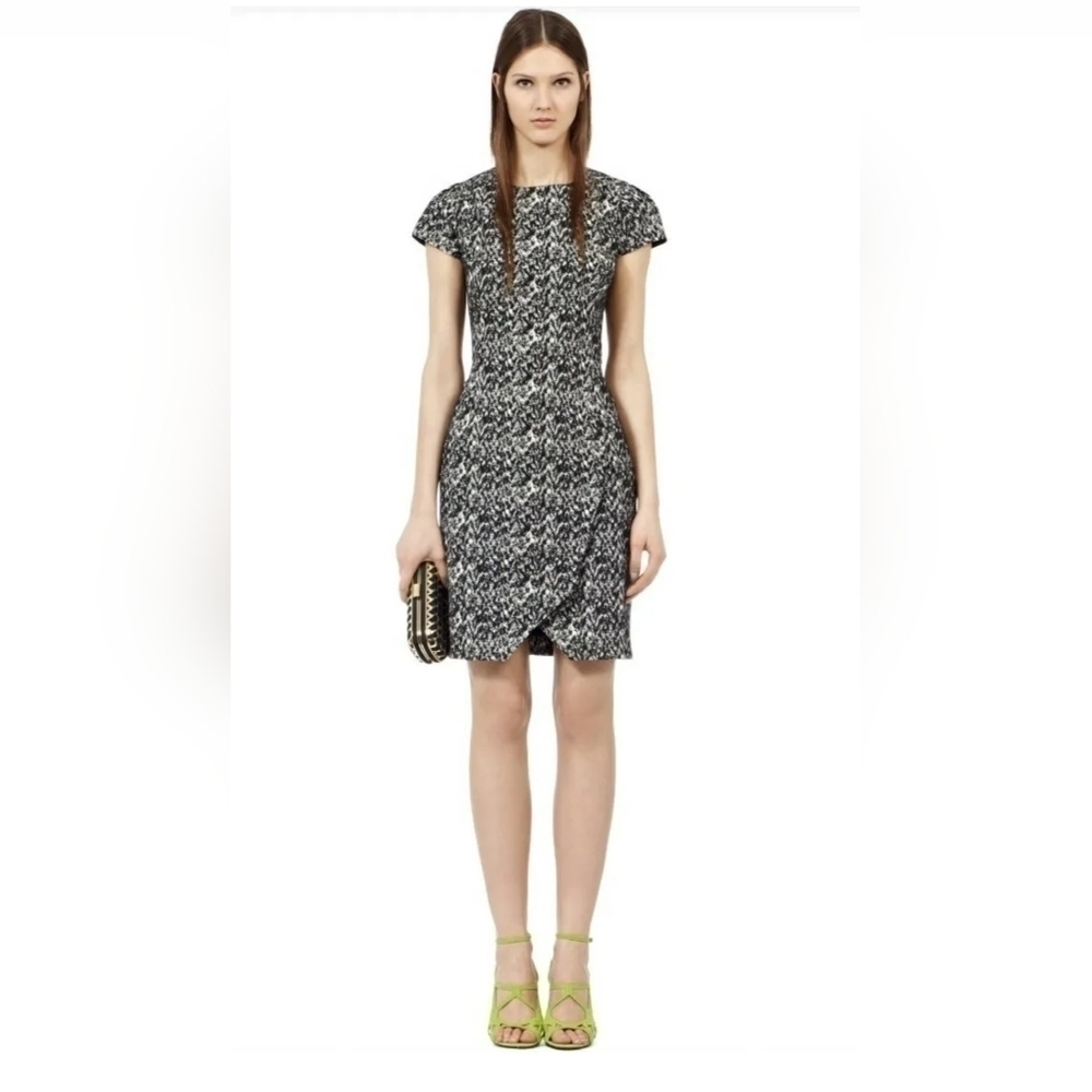 REISS Karita shift dress size 12 faux wrap short sleeve